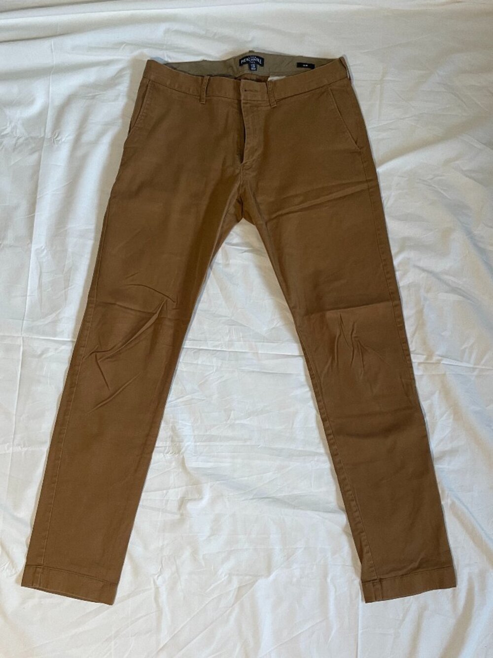 J.Crew Mercantile Flex Slim Fit Pants 32x34 Rust Khaki Chinos